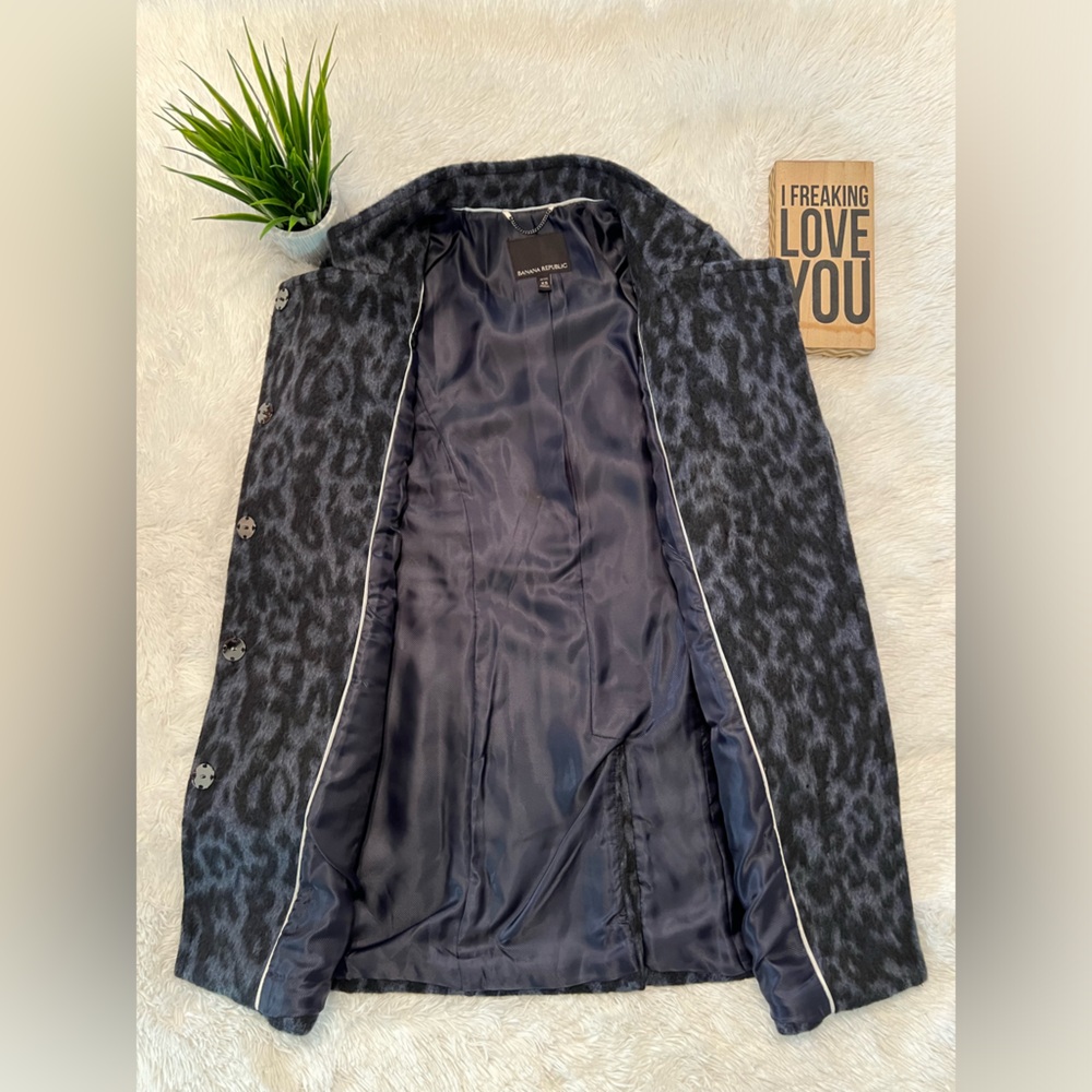 Banana Republic Animal Print Wool Coat / Jacket - NWOT! - Picture 9 of 13